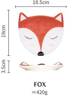 Leuke Cartoon Creatieve Dier Vorm Gerechten Baby Eten Servies Keramische Diner Plaat Kinderen Home Partitie Platen Dessert Lade fox