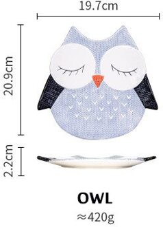Leuke Cartoon Creatieve Dier Vorm Gerechten Baby Eten Servies Keramische Diner Plaat Kinderen Home Partitie Platen Dessert Lade owl