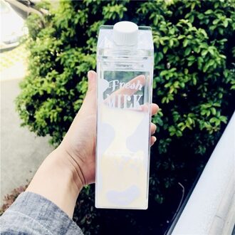 Leuke Cartoon Creatieve Outdoor Camping Plastic Fles Dier Koe Kat Water Drinken Flessen Thuis Kinderen Ontbijt Melk Ketel Blauw