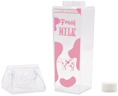 Leuke Cartoon Creatieve Outdoor Camping Plastic Fles Dier Koe Kat Water Drinken Flessen Thuis Kinderen Ontbijt Melk Ketel paars