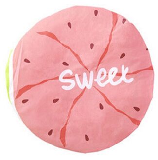 Leuke Cartoon Fruit Patroon Waterdichte Douche-Cap Volwassen Douche Cap Vrouwen Levert Badmuts Badkamer Product Accessoires watermeloen rood