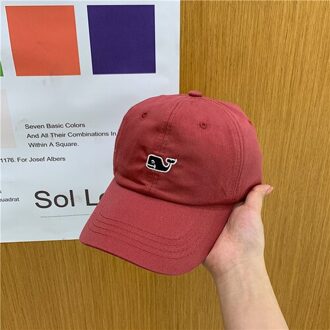 Leuke Cartoon Geborduurde Baseball Cap Vrouwelijke Veelzijdige Student Soft Top Zonnescherm Zonnescherm Cap Tij bordeaux