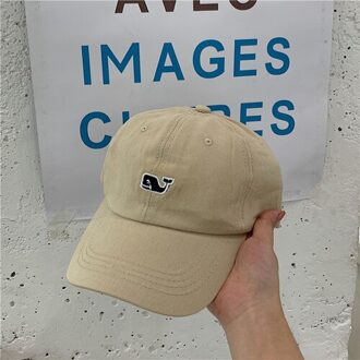 Leuke Cartoon Geborduurde Baseball Cap Vrouwelijke Veelzijdige Student Soft Top Zonnescherm Zonnescherm Cap Tij khaki