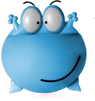 Leuke Cartoon Grote Ogen Kikker Tandenborstel Rack Multi Functionele Sucker Tandenborstel Tandpasta Opbergrek Badkamer Accessoires Blauw