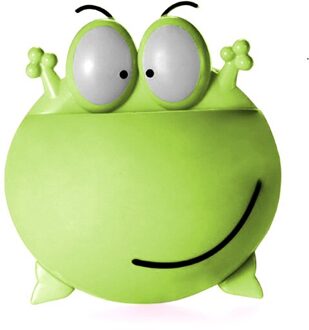 Leuke Cartoon Grote Ogen Kikker Tandenborstel Rack Multi Functionele Sucker Tandenborstel Tandpasta Opbergrek Badkamer Accessoires groen