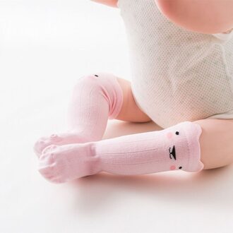 Leuke Cartoon Kinderen Sokken Animal Print Baby Boy Meisje Kniekousen Kinderen Peuter Meisjes Knie Hoge Sokken Katoen Lange Buis sokken roze kat