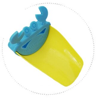 Leuke Cartoon Krab Kraan Baby Wassen Hand Water Tap Extension Gereedschap Kids Kinderen Baby Bad Spons Tool Badkamer Accessoires blauw geel
