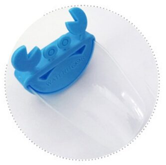 Leuke Cartoon Krab Kraan Baby Wassen Hand Water Tap Extension Gereedschap Kids Kinderen Baby Bad Spons Tool Badkamer Accessoires blauw