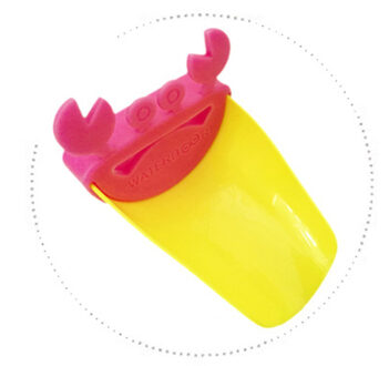 Leuke Cartoon Krab Kraan Baby Wassen Hand Water Tap Extension Gereedschap Kids Kinderen Baby Bad Spons Tool Badkamer Accessoires roze geel