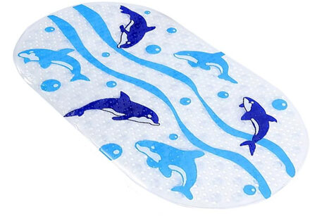 Leuke Cartoon Patroon Badkamer Antislipmatten Bad Anti-slip Mat met Zuignappen voor Badkamer Kids Douche bad Non-slip Mat dolfijn