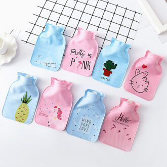 Leuke Cartoon Pvc Warm Water Fles Hotwater Warmer Schroef Top Draagbare Single Layer Mini Kleine Injectie Warm Water Zak