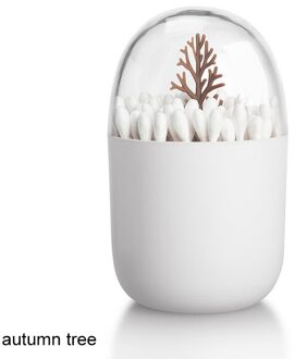 Leuke Cartoon Stofdicht Tandenstoker Houder Tafel Decoratie Wattenstaafje Case Tandenstoker Doos Tandenstoker Dispenser 1Pcs Plastic autumn tree