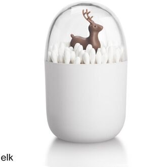 Leuke Cartoon Stofdicht Tandenstoker Houder Tafel Decoratie Wattenstaafje Case Tandenstoker Doos Tandenstoker Dispenser 1Pcs Plastic eland