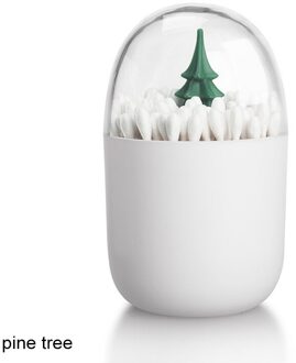 Leuke Cartoon Stofdicht Tandenstoker Houder Tafel Decoratie Wattenstaafje Case Tandenstoker Doos Tandenstoker Dispenser 1Pcs Plastic pine tree