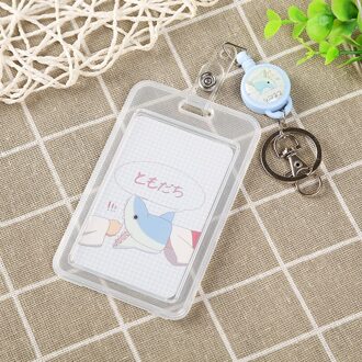 Leuke Cartoon Transparante Id Card Cover Bus Credit Business Toegang Beschermende Houder Kantoorbenodigdheden wit