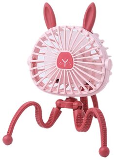 Leuke Cartoons Octopus Draagbare Usb Fans Handheld Kinderwagen Beugel Stille Ventilator Mini Stand Fans roze