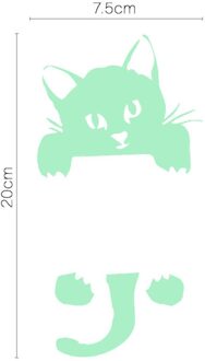 Leuke Creatieve Kitten Kat Lichtgevende Noctilucent Glow Switch Muursticker Home Decoratie Voor Woonkamer Decor Schakelaar Stickers B