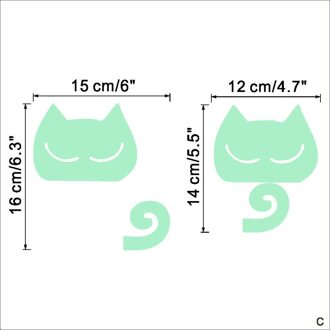 Leuke Creatieve Kitten Kat Lichtgevende Noctilucent Glow Switch Muursticker Home Decoratie Voor Woonkamer Decor Schakelaar Stickers F