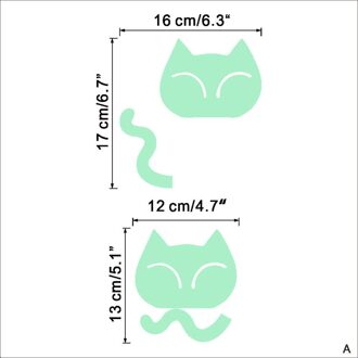 Leuke Creatieve Kitten Kat Lichtgevende Noctilucent Glow Switch Muursticker Home Decoratie Voor Woonkamer Decor Schakelaar Stickers