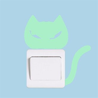 Leuke Creatieve Kitten Kat Lichtgevende Noctilucent Glow Switch Muursticker Home Slaapkamer Decoraties Kinderkamer Decoratie # P30