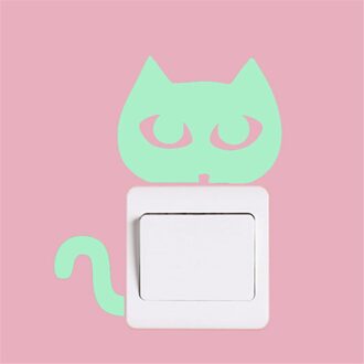 Leuke Creatieve Kitten Kat Lichtgevende Noctilucent Glow Switch Muursticker Home Slaapkamer Decoraties Kinderkamer Decoratie # P30