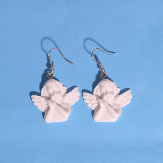 Leuke Cupido Engel Oorbellen Voor Vrouwen Vintage Angel Hanger Brincos Cool Vriendschap Roze