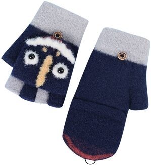 Leuke Dier Fluwelen Handschoenen Meisjes Omgedraaid Half Vinger Handschoenen Guantes Invierno Outdoor Kids Handschoenen Winter Kinderen Handschoenen NY