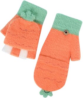 Leuke Dier Fluwelen Handschoenen Meisjes Omgedraaid Half Vinger Handschoenen Guantes Invierno Outdoor Kids Handschoenen Winter Kinderen Handschoenen of