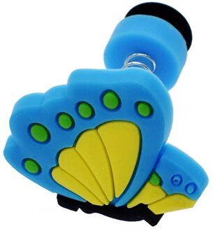 Leuke Dier Pvc Schoen Charmes Schoen Accessoires Diy Schoen Decoratie Voor Kids Meisjes Mode Creatieve Cartoon Lente Schoenen Gespen licht blauw