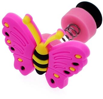 Leuke Dier Pvc Schoen Charmes Schoen Accessoires Diy Schoen Decoratie Voor Kids Meisjes Mode Creatieve Cartoon Lente Schoenen Gespen roos rood