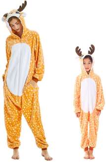 Leuke Dier Pyjama Elanden Kostuum Jumpsuit Hooded Kids Onesie Kinderen Kigurumi Vrouwen Nachtkleding Nachtkleding