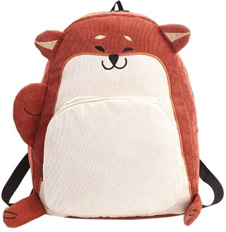 Leuke Dierlijke Vorm Vrouwen Schooltassen Voor Tienermeisjes Mode Vrije Tijd Tassen Dier Hond Zak Anti-Diefstal Schouder tas Rugzak Bruin