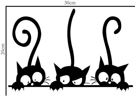Leuke Drie Zwarte Katten Diy Muursticker Cartoon Dier Kamer Decoratie Verwijderbare Huishoudelijke Window Mural Decor Decal Stickers