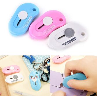 Leuke Effen Kleur Mini Draagbare Mes Papiersnijder Snijden Papier Scheermesje Kantoorbenodigdheden Escolar Papelaria