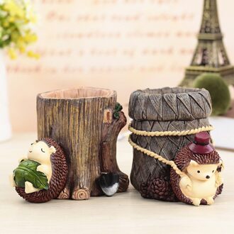 Leuke Egel Bureau Pen Potlood Pot Tandenborstelhouder Hars Desktop Organizer Container Briefpapier Opslag Decoratie