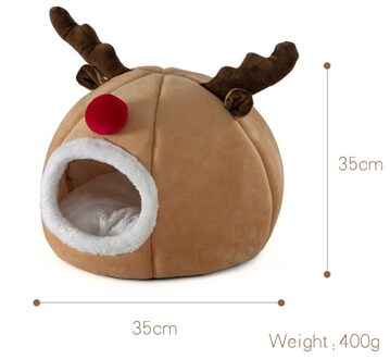 Leuke Elanden-Vormige Huisdier Kat Bed Cave Hamster Kooi Nest Cavia Huis Chinchilla Eekhoorn Bedden Kerst Rendier Spons levert