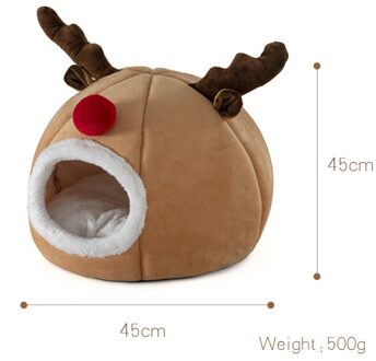 Leuke Elanden-Vormige Huisdier Kat Bed Cave Hamster Kooi Nest Cavia Huis Chinchilla Eekhoorn Bedden Kerst Rendier Spons levert