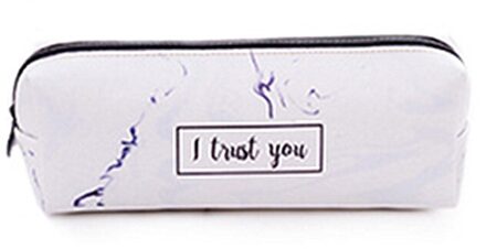 Leuke Etui Marmer Patroon Lederen Pen Tas Potlood Doos Etui Briefpapier Pouch Office School Supply