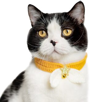 Leuke Gebreide Kat Kraag Decoratieve Handgemaakte Puppy Zachte Sjaal Huisdier Halsdoek Met Bell Huisdier Puppy Dier Accessoires