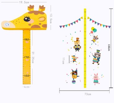 Leuke Giraf Kind Kid Hoogte Groeigrafiek Muursticker Room Decor Decal Slaapkamer giraffe