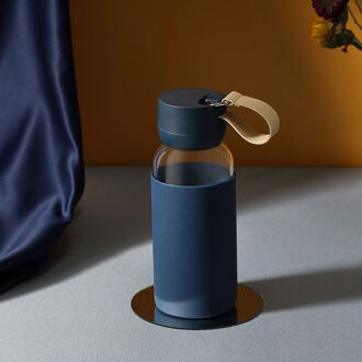 Leuke Glazen Fles Drinkware Koffiekopje Kristal Fles Water 400Ml Water Fles Fles Thee Flessen Kleurrijke Verkoop Items Blauw