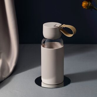 Leuke Glazen Fles Drinkware Koffiekopje Kristal Fles Water 400Ml Water Fles Fles Thee Flessen Kleurrijke Verkoop Items grijs