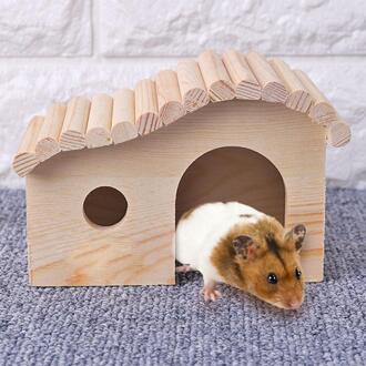 Leuke Hamster Egel Huis Waterdichte Houten Kleine Dier Bedden Dodge Anti-Mijt Assembleren Cottage Huisdier Cozy Levert