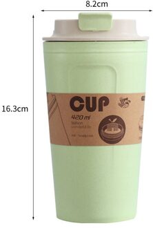 Leuke Herbruikbare Reizen Fles Te Gaan Koffie Cup Fles Met Deksel Bamboe Fles voor Thee Sap Koffie Cup Lekvrij Mokken drinkware Groen