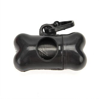 Leuke Hond Afval Kak Tassen Dispenser Bot Vorm Huisdier Zak Afval Houder Voor Kleine Hond Dispenser Kak Tassen Houder accessoires zwart