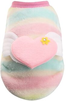 Leuke Hond Kat Puppy Rainbow Kleding Mode Liefde En Angel Patroon Trui Kleine Puppy Shirt Soft Pet Kat Warm Houden jassen