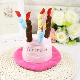 Leuke Hond Pet Hoed Mutsen Hoed met Verjaardagstaart Kaarsen Verjaardagsfeestje Kostuum Hoofddeksels Accessoire Pet Cap Colore rosa