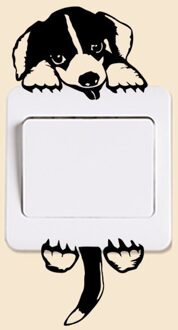 Leuke Hond Schakelaar Stickers Voor Home Decoratie Diy Cartoon Puppy Dier Patroon 3d Muurschildering Art Kids Decals Vinyl Posters 1