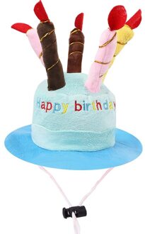 Leuke Hond Transformeert Hoed Verjaardagstaart Hoed Kat Hoed Dragen Leuke Ontluikende Dierbenodigdheden blauw