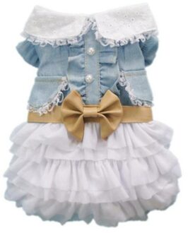 Leuke Hond Trouwjurk Rok Zomer Luxe Prinses Huisdier Kleding Denim Rok Hond Harnas Jurk Huisdier Kleding